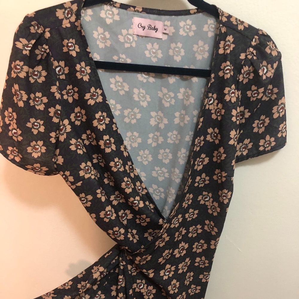 Grey Floral Dress